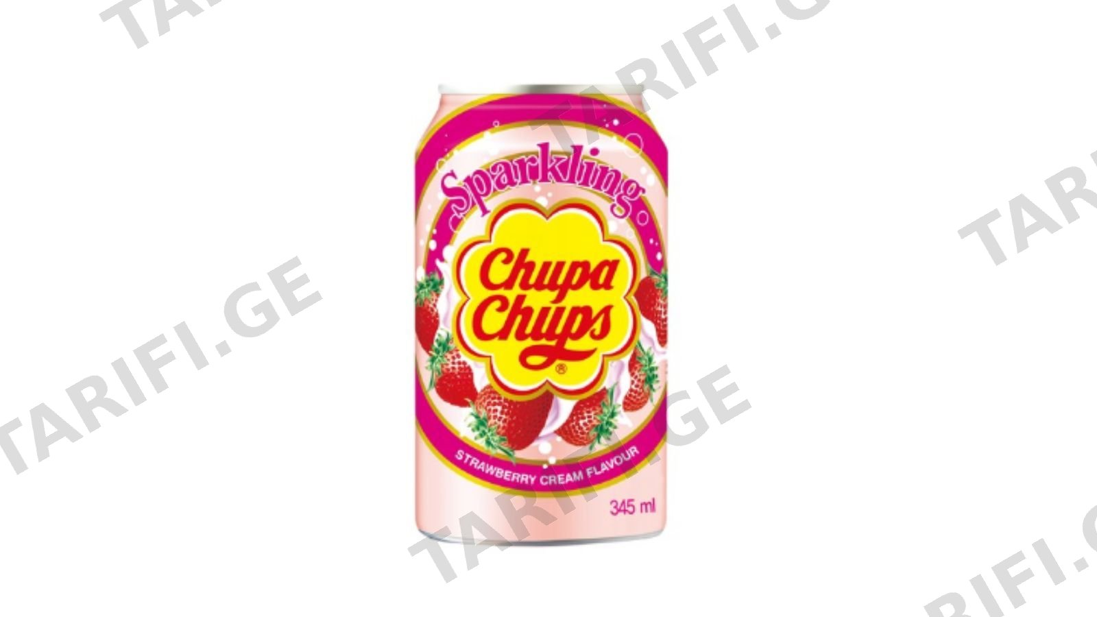 გაზიანი სასმელი "Chupa Chups" მარწყვის არომატით 345მლ.