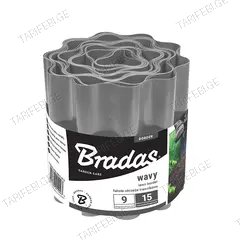 ბორდიური გაზონის დატალღური Bradas OBFGY 0920 9 მ х 20 სმ ნაცრისფერი