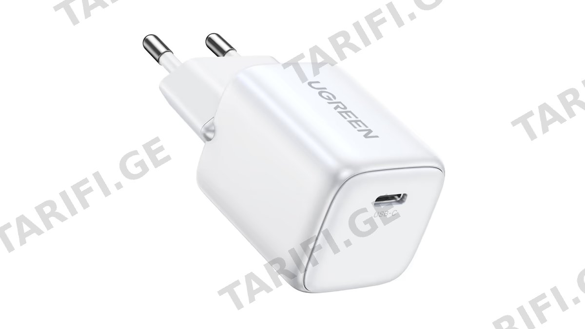 დამტენი UGREEN CD319 (15326) Nexode, 30W, Single port, Type-C, White
