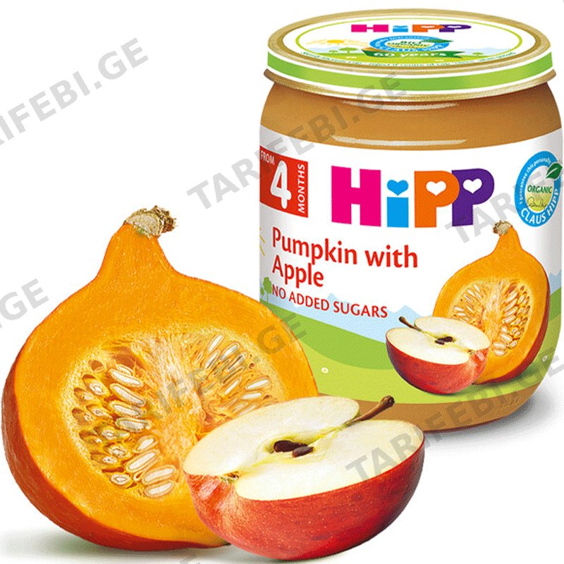 HIPP-ის ხილფაფა გოგრა და ვაშლი (4 თვიდან, 125 გრ)