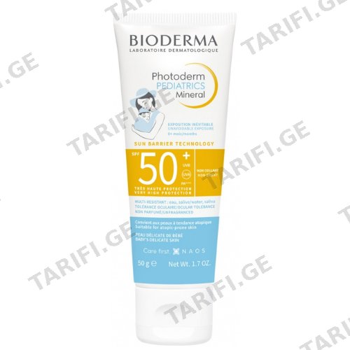 ბიოდერმა - PHOTODERM საბავშვო კრემი მზისგან დამცავი SPF50+ /0თვ+/ 50გრ