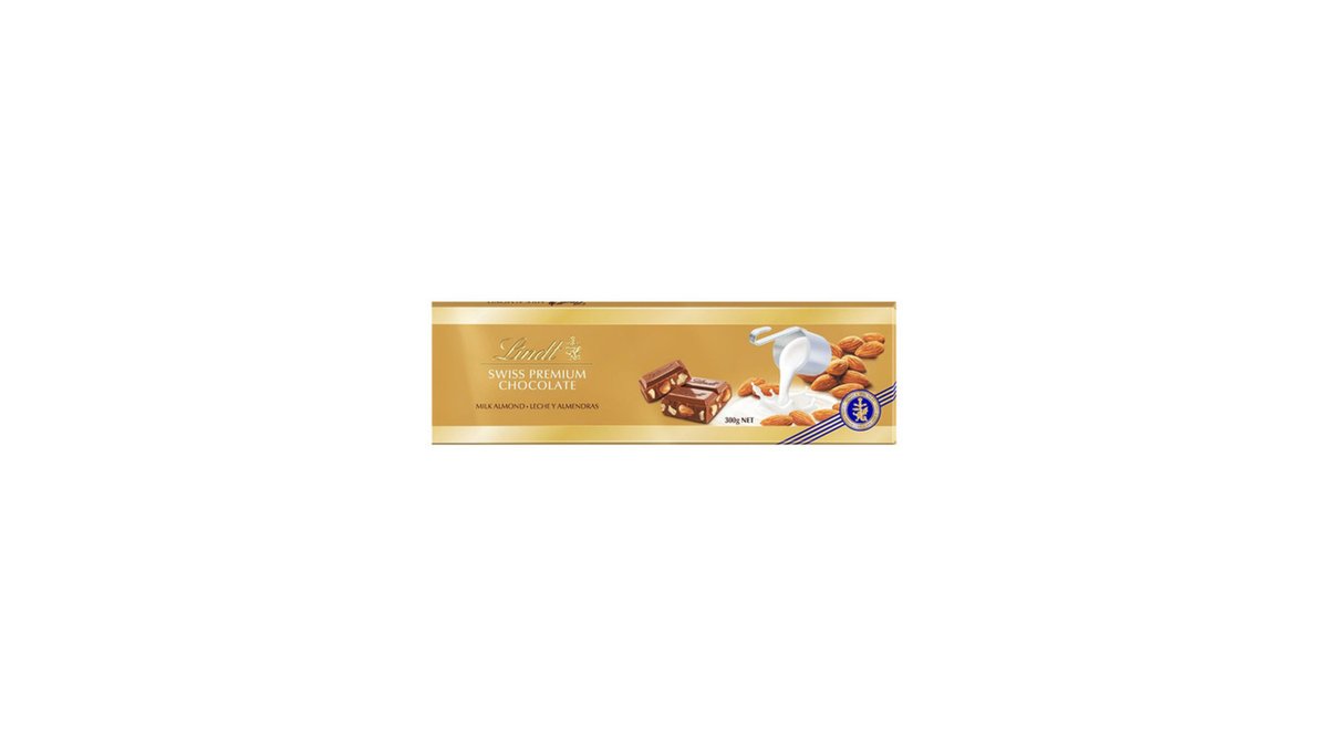 LINDOR რძიანი შოკოლადის ფილა ნუშით 300გ/7610400068499