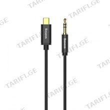 Baseus Yiven Type-C male To 3.5 male Audio Cable M01 CAM01-01 Black მობილურის კაბელი