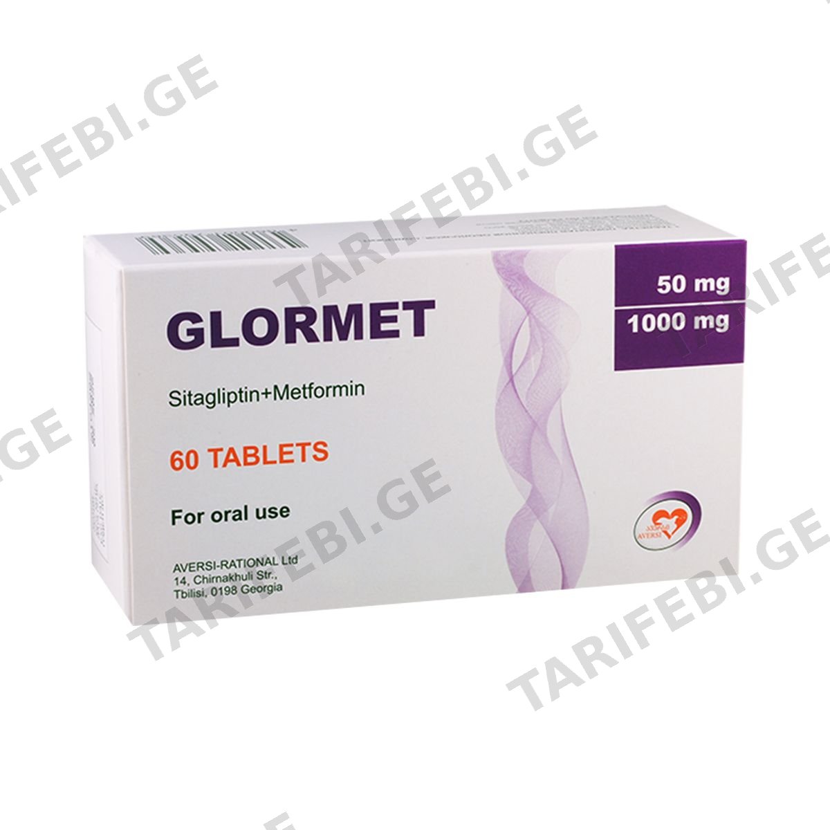 გლორმეტი - Glormet 50მგ/1000მგ 60 ტაბლეტი
