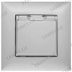როზეტი LEGRAND 768218 დამიწებით ჩარჩოს გარეშე ვერცხლისფერი ხუფით