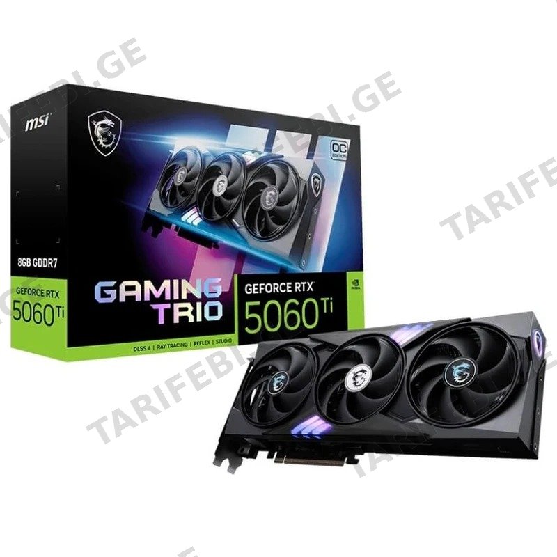 ვიდეო დაფა გეიმინგისთვის MSI GEFORCE RTX 5060 TI GAMING TRIO OC 8GB GDDR7 128-BIT