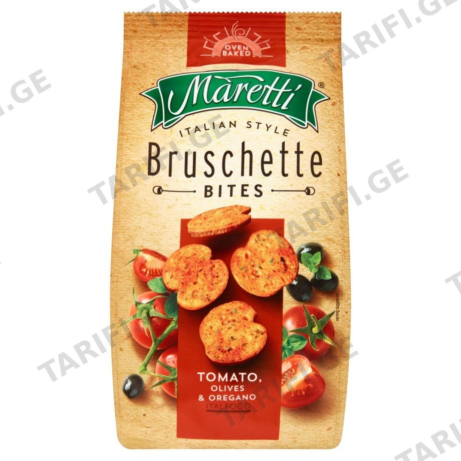 BRUSCHETTE 70გრ. პომიდორი, ზეთისხილი და ორეგანო (X14)