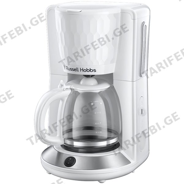 ყავის აპარატი Russell Hobbs 27010-56/RH Honeycomb, 1100W, 1.25L, Coffee Machine, White