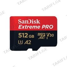 SanDisk 512GB Extreme PRO microSDXC UHS-I V30 A2 200MB/s SDSQXCD-512G-GN6MA Micro-SD ბარათი