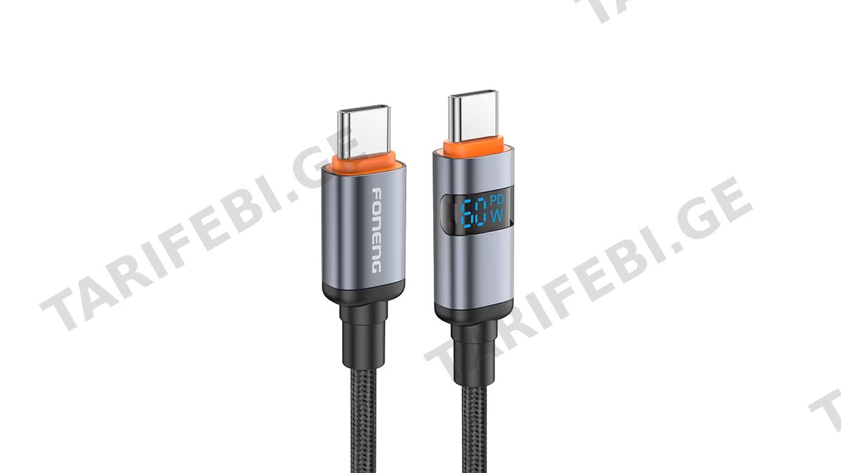 Foneng X116 Type-c to Type-c 60w DATA Cable 1.2m (0741)