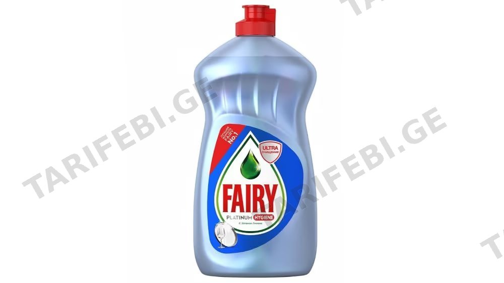 Fairy Platinum ჭურჭლის სარეცხი სითხე ლიმონი და ლაიმი 500მლ