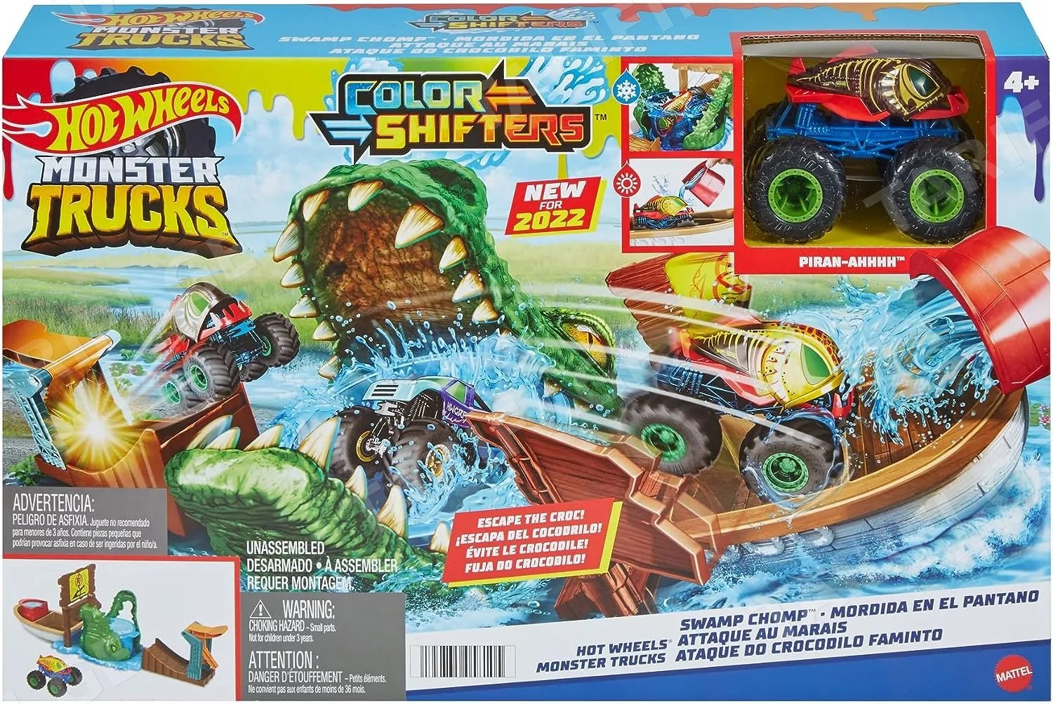 ჰოთ ვილსის ტრასა HOT WHEELS MONSTER TRUCKS HGV14 SWAMP ATTACK PLAYSET