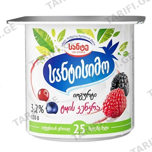 იოგურტი / სანტისიმო / ერკა / ტყის კენკრა / 110გრ
