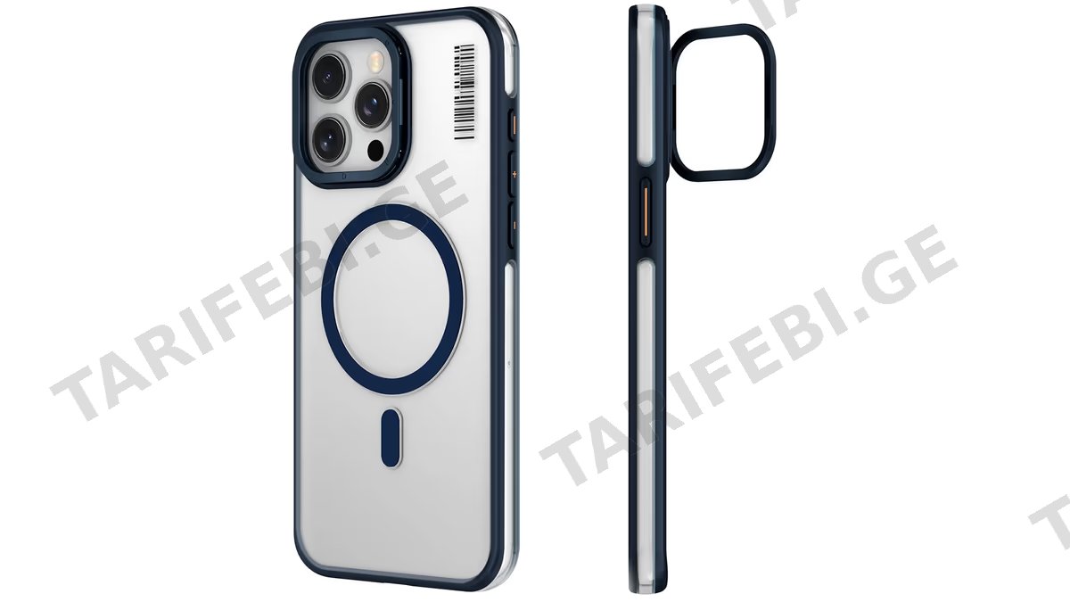 iPhone 15 Pro MagSafe Hard Case with Kickstand - Transparent/Blue