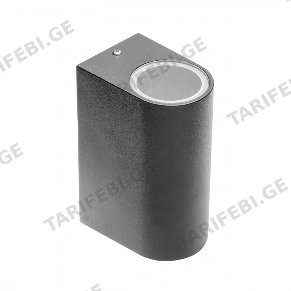 ფასადის სანათი GTV TIAGO შავი მრგვალი GU10 MAX 2 35W IP54 AC220-240V