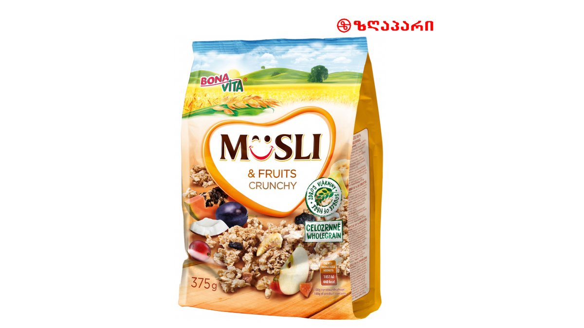 6-227 ხრაშუნა მიუსლი ხილით 375 გრ