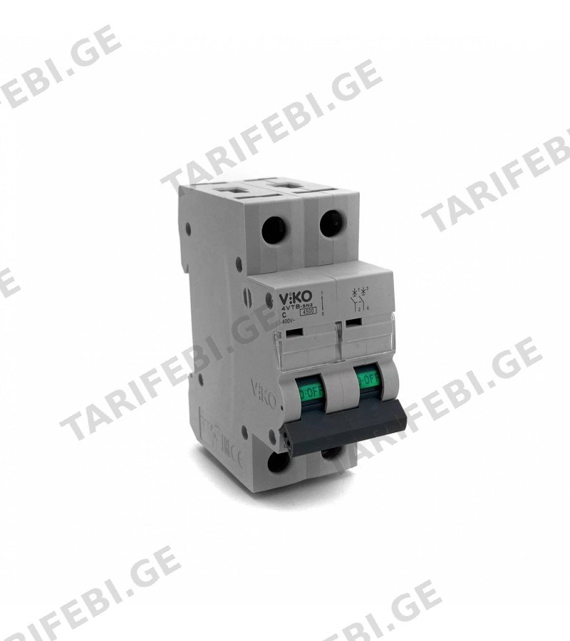 ელექტრო დამცველი 2*50A C 4,5 kA 4VTB-2C50 VIKO