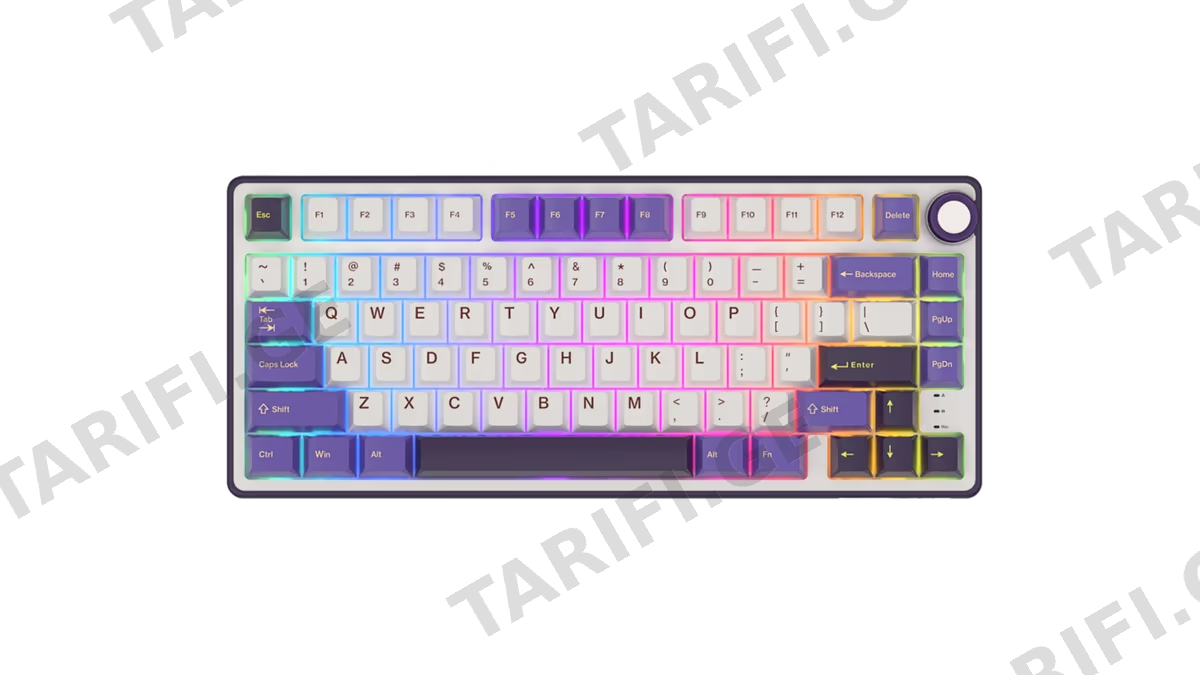 კლავიატურა Royal Kludge RKR75 RGB Mechanical Keyboard, Brown switch, Hot Swappable, Hot Swappable, Type-C wired, Blackberry