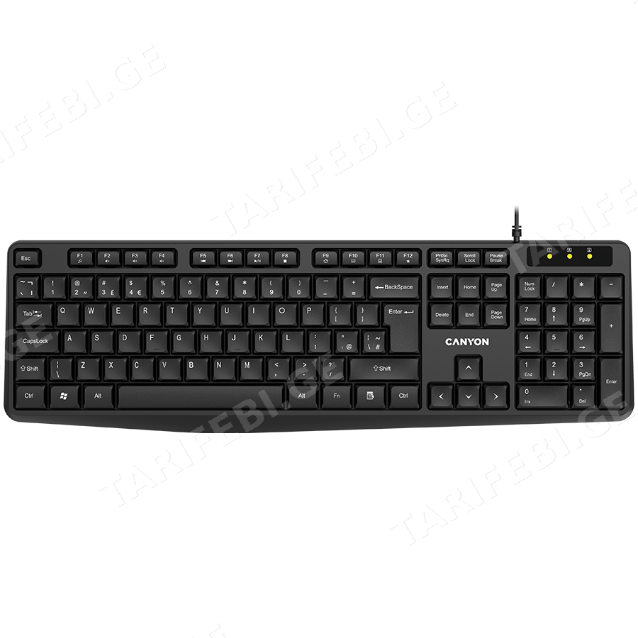 CANYON keyboard KB-1 EN/RU Wired Black