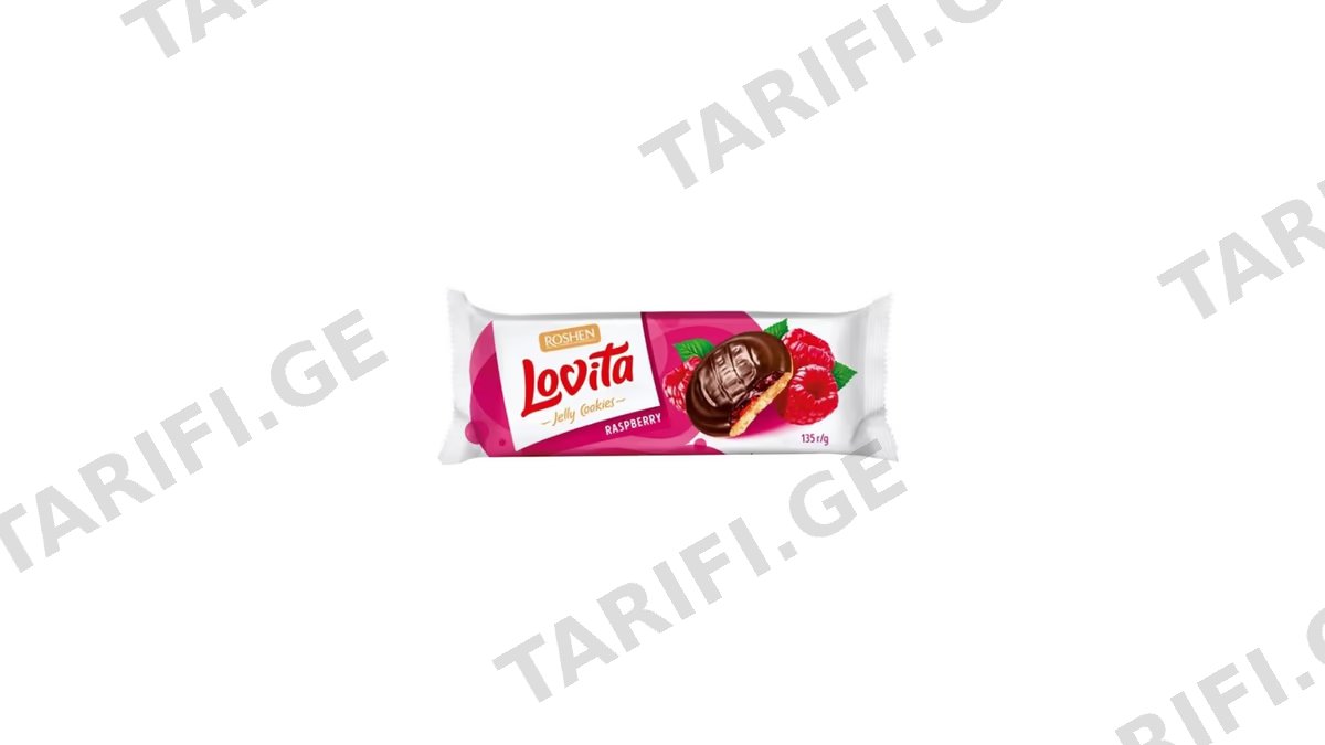 ROSHEN ორცხობილა ლოვიტა ჟოლოს-135გრ