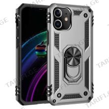 iPhone 12 Sofia Ring Case სილიკონის ქეისი ბეჭდით - ვერცხლისფერი