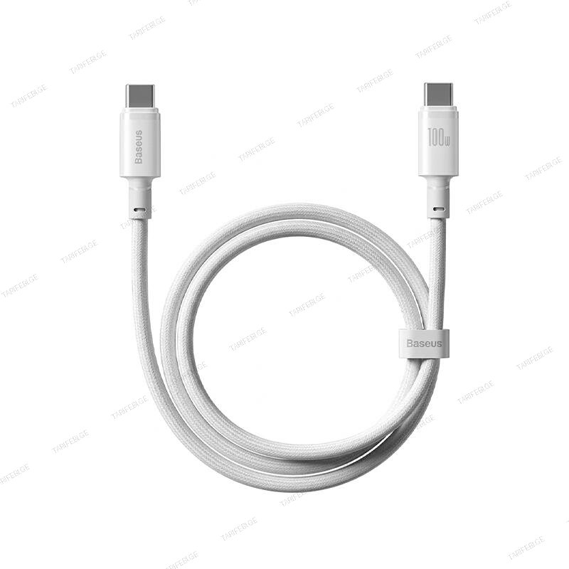 Baseus New Braided Fast Charging Cable USB-C to USB-C 100W 1m E0426V01 Moon White