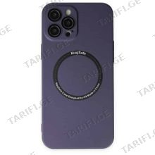 iPhone 12 Pro Max Jack Magsafe Case კამერის დაცვით სილიკონის ქეისი - იასამნისფერი