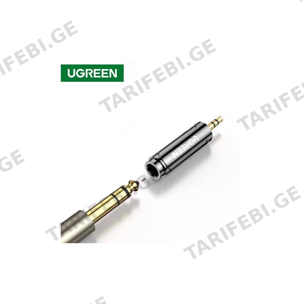 აუდიო ადაპტერი UGREEN (80730). 3.5mm to 6.35mm Audio Adapter