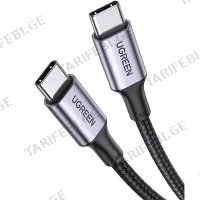 USB კაბელი UGREEN US316 (70427) USB TYPE-C TO TYPE-C BLACK