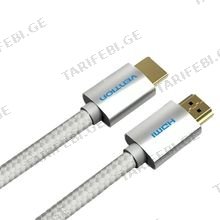 VENTION AABIH Cotton Braided HDMI Cable 2M Silvery Metal Type