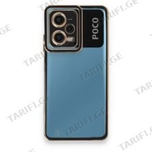 Xiaomi Poco X5 5G, Xiaomi Redmi Note 12 5G, Liva lense Case სილიკონის ქეისი - შავი