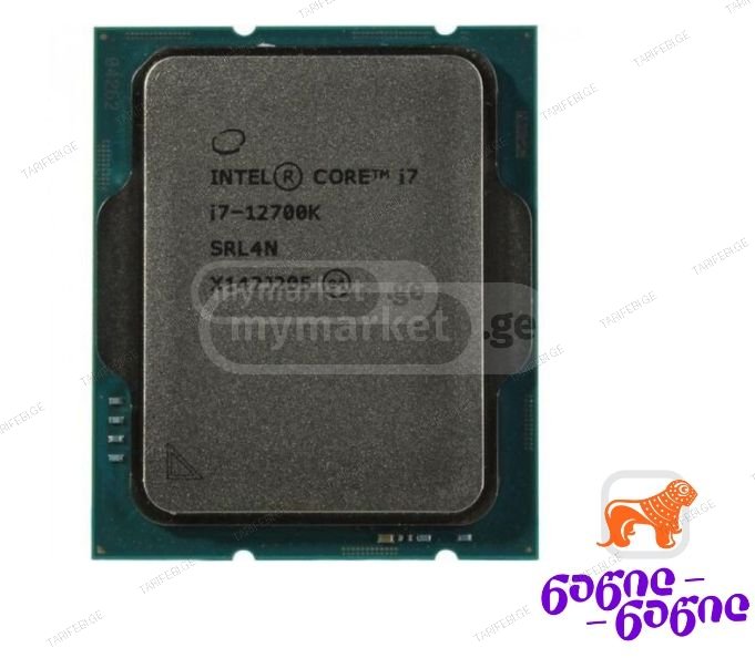 პროცესორი CPU Intel Core i7-12700KF 12/20 3.60GHz 25Mb LGA1700 125W TRAY (CM8071504553828)პროცესორის ბუდე (Socket): FCLGA1700პროცესორის ბირთვების რაოდენობა: 12ინტეგრირებული ვიდეო ადაპტერი: არაპროცესორ