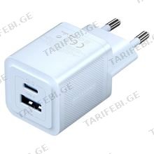 VENTION FEQL0-EU 2-Port USB (C + A) GaN Charger (30W/30W) EU-Plug Blue