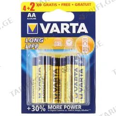ელემენტი VARTA Alkaline Longlife AA 4+2 ც
