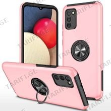 Samsung Galaxy A02S Elit Ring Case სილიკონის ქეისი ბეჭდით - ვარდისფერი