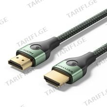 VENTION ALOGG Cotton Braided Ultra Thin HDMI-A Male to Male HD Cable 8K 1.5M Green Aluminum Alloy Type HDMI კაბელი