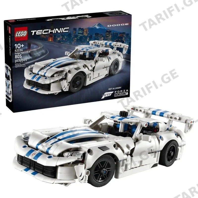 კონსტრუქტორი LEGO TECHNIC 42234 DODGE VIPER GTS-R SPORTS CAR (805 ნაწილი)