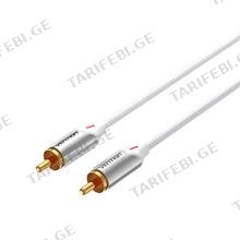 VENTION BCRIF Cotton Braided RCA Male to Male Audio Cable 1M Silver Aluminum Alloy Type აუდიო კაბელი