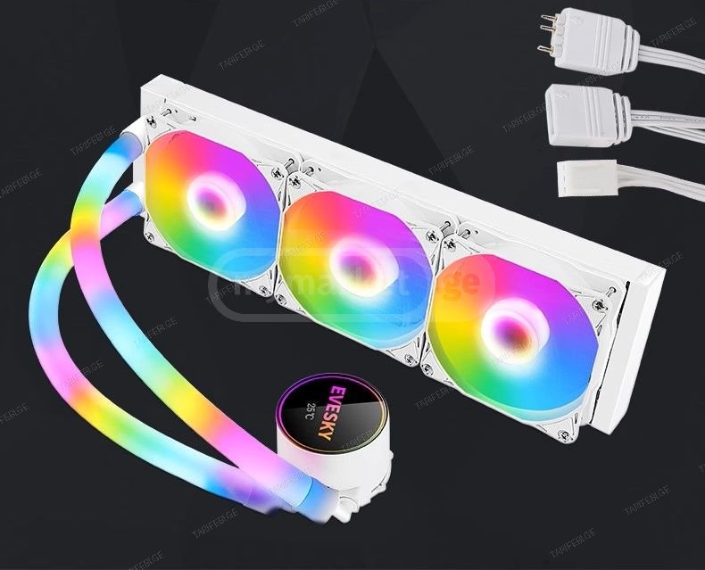 EVESKY 240 and 360 white water cooling fan for CPU Intel and