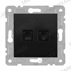 როზეტი RJ45 RJ11 შავი QUAD