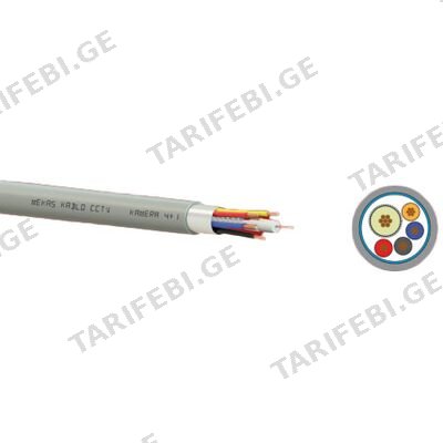 კაბელი გარე მონტაჟის CCTV 1+2 (Mini Coax + 2 x 0,50) PE (100m) (40975)