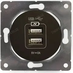 USB როზეტი DPM Soul SEU1028B 2 განყოფილებიანი შავი