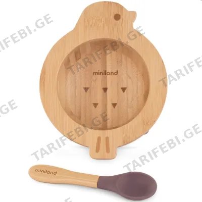 ბამბუკის ჯამისა და კოვზის ნაკრები MINILAND BIRD BAMBOO BOWL AND