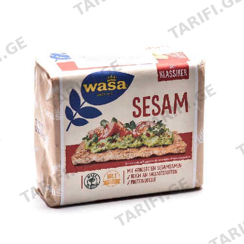 ხრაშუნა პური სეზამის მარცვლებით /WASA/ 200 გრ