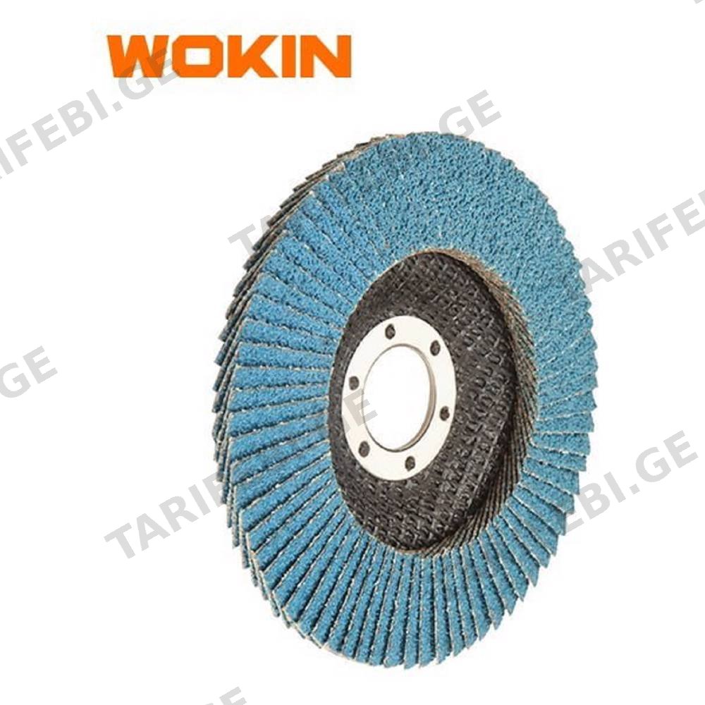 სახეხი დისკი Wokin 775806, 115×22.2mm, Zirconia Oxide Flap Disc, Blue
