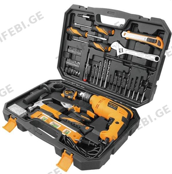 დარტყმითი დრელი ნაკრებით Tolsen 79685 710W 95 ც