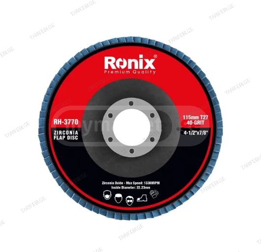ცირკონის სახეხი დისკი ზუმფარა Ronix RH-3770, 115მმ P40
