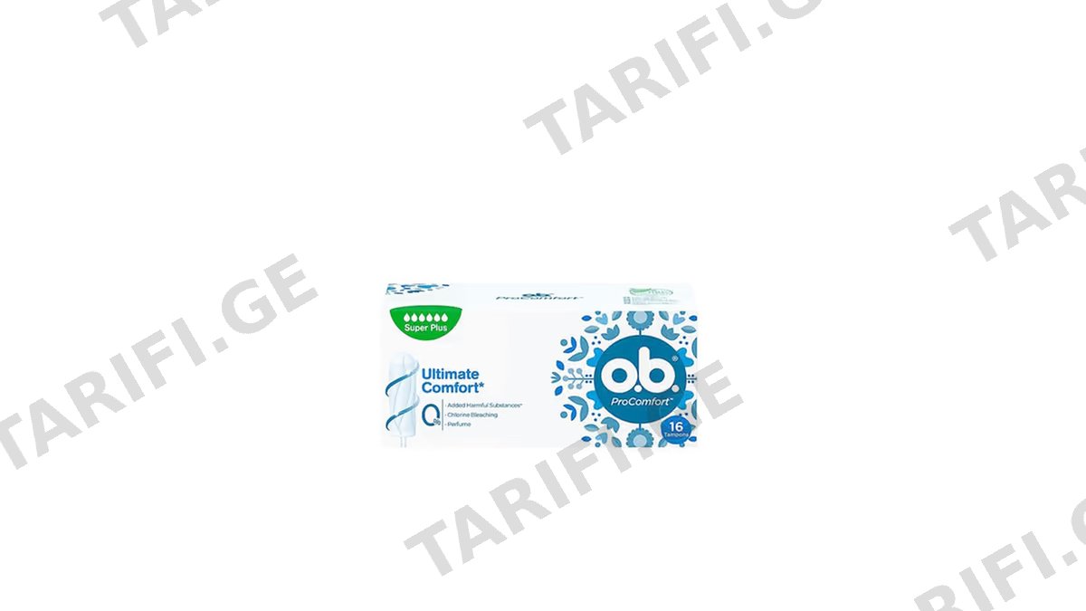 o.b. ტამპონი პროკომფოქრტი სუპერ პლიუსი 16ც