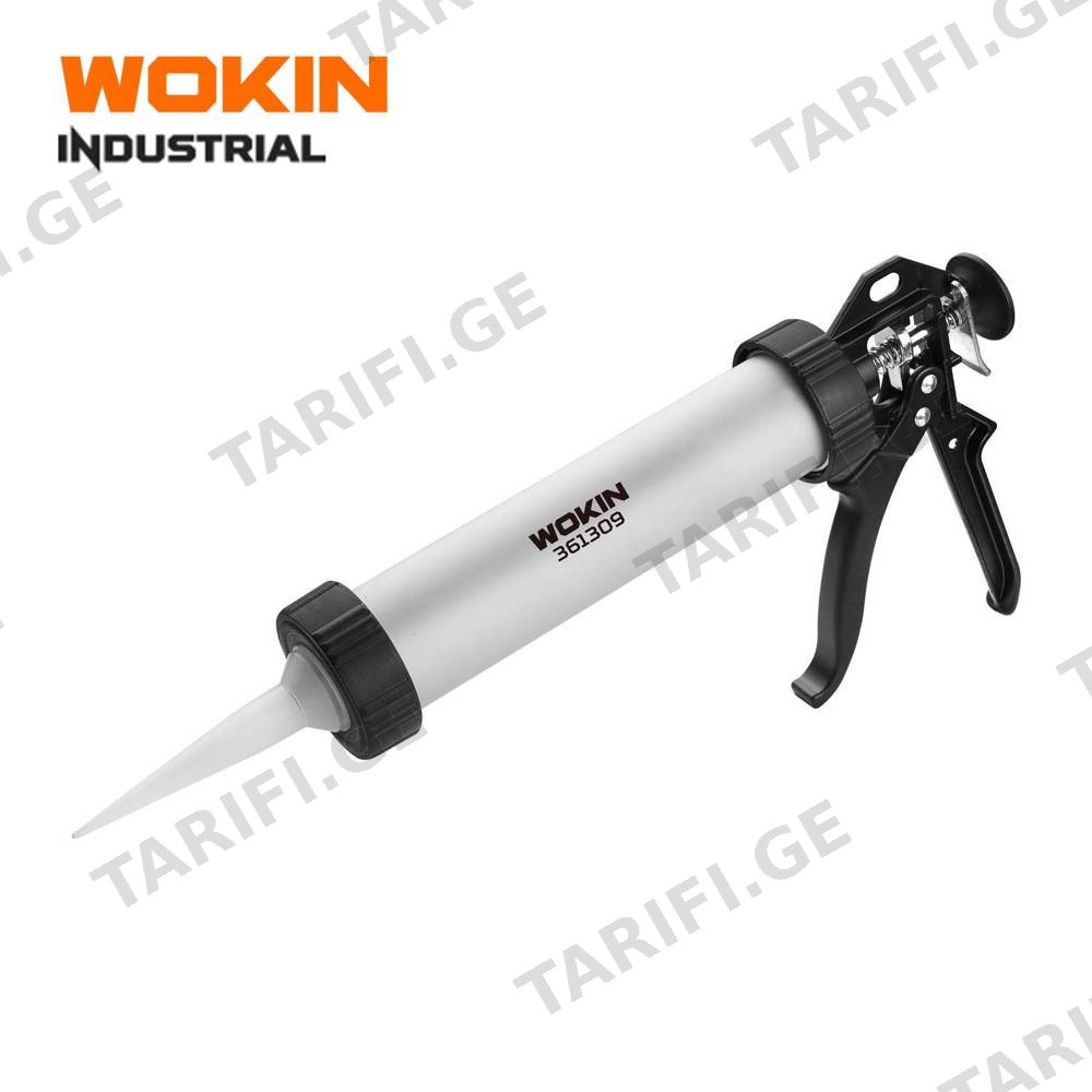 ალუმინის სილიკონის თოფი Wokin 361309, 225mm, 9″, (INDUSTRIAL) Professional Caulking Gun, Grey