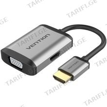VENTION AFVHB HDMI to HDMI+VGA Converter 0.15M Gray Metal Type